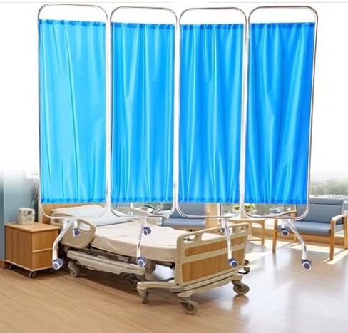 Mobile Stainless Steel Screen Divider - 6 Panels, Foldable with Locking Casters, Ideal for Clinics, Classrooms & Private Spaces - Durable Room Separator in Kuwait