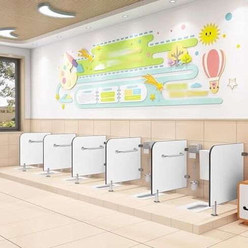 Public Toilet Urinal Privacy Screen - Floor-Mounted Partition Baffle for Enhanced Privacy in Schools, Shopping Malls, Public Restrooms, and High-Traffic Areas in Kuwait