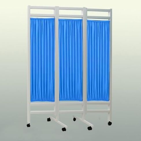 3 Panel Medical Privacy Screen - 6ft Portable Room Divider for Clinics & Patients, Foldable Privacy Partition for Examination Rooms, Blue Temporary Barrier for Healthcare Settings in Kuwait