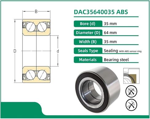1PCS DAC35640035ABS 35x64x35 Wheel Bearing with Sensor Ring in Kuwait