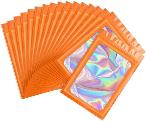 Holographic Resealable Bags,Zipper Foil Bags,Iridescent Party Favor Bag for Goodies,Candy,Treat,Clear Packaging Bag for Food Storage(purple-8 * 13) in Kuwait