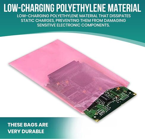 Levex - 8" x 12" (300 Count) 4 Mil Heavy Duty, Flat Open End Top Anti Static Plastic Poly Bags, Heat Sealable Bags for Travel, Storage, Electronics, Packaging & Shipping in Kuwait
