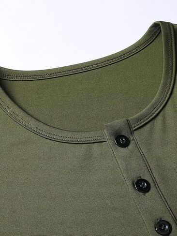 Men's Summer Short-Sleeved Henley Shirt Fashion Casual Vacation Beach Sports Athletic Running Outdoor Camping with Button in Kuwait