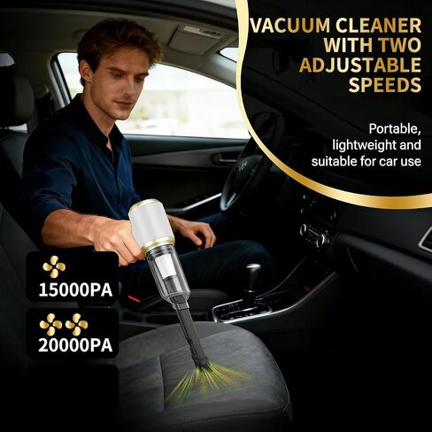 2 in 1 Handheld Car Vacuum Portable Cordless, 2 Speed Handheld Vacuum 20000PA High Power Air Blower & Pump & Air Duster, Mini Hand Held Vacuum Rechargeable for Home, Car, Office, Pet Hair in Kuwait