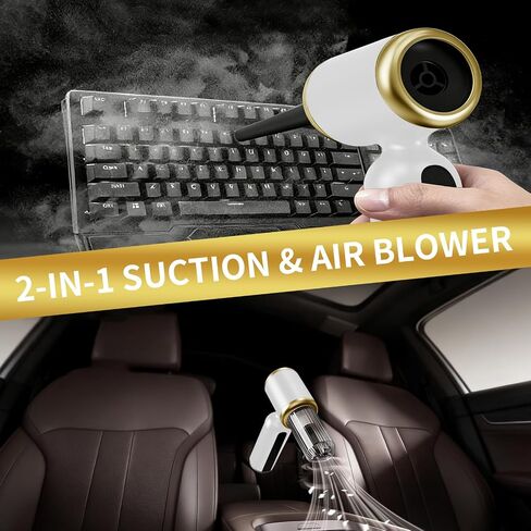 2 in 1 Handheld Car Vacuum Portable Cordless, 2 Speed Handheld Vacuum 20000PA High Power Air Blower & Pump & Air Duster, Mini Hand Held Vacuum Rechargeable for Home, Car, Office, Pet Hair in Kuwait