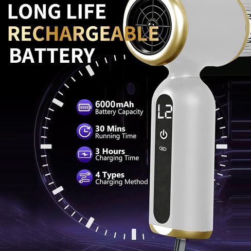 2 in 1 Handheld Car Vacuum Portable Cordless, 2 Speed Handheld Vacuum 20000PA High Power Air Blower & Pump & Air Duster, Mini Hand Held Vacuum Rechargeable for Home, Car, Office, Pet Hair in Kuwait
