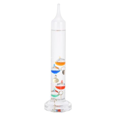 Healeved Glass Galileo Thermometer with 5 Multi Colored Balls - Galileo Thermometer with Gold Tags Gorgeous Present for Family or Friends Home, Office Indoor and Outdoor in Kuwait