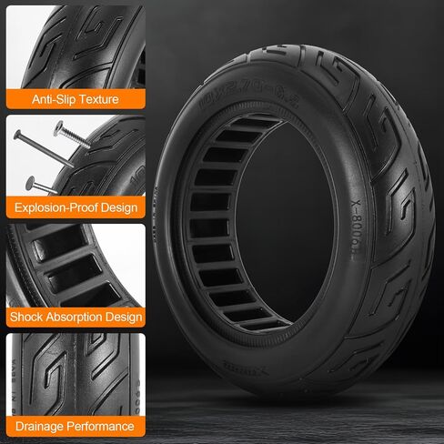 إطار سكوتر 10x2.70-6.5، إطار بدون أنبوب 70/65-6.5، إطار صلب | استبدال الإطارات الصلبة المطاطية غير القابلة للنفخ مقاس 10 بوصة للسكوتر الكهربائي Hover-1 Alpha وG2 Pro in Kuwait
