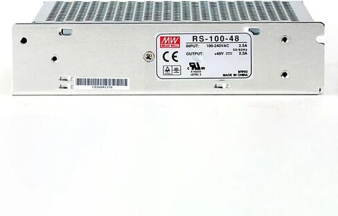 RS-100-48 48V 2.3A 110.4W Switching Power Supply, Withstands 300VAC Surge 5 Sec, 105°C Capacitor, Adjustable DC Output for CCTV Cameras, LED Strip Lights， 3D Printers in Kuwait
