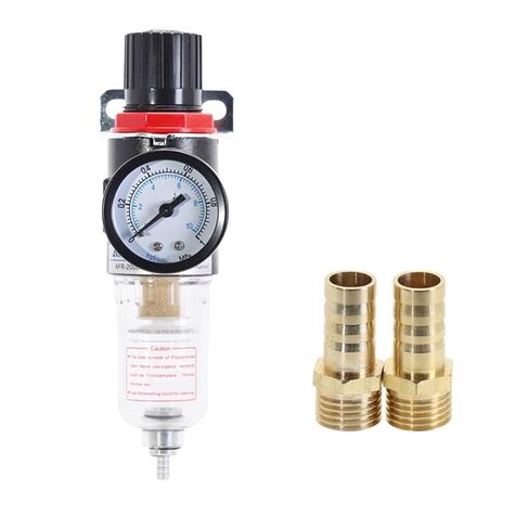 1/4 Pneumatic Filter AFR2000 Air Compressor Filter Moisture Separator Pressure Regulator Oil-Water Separator Device(AR2000+PT10MM) in Kuwait