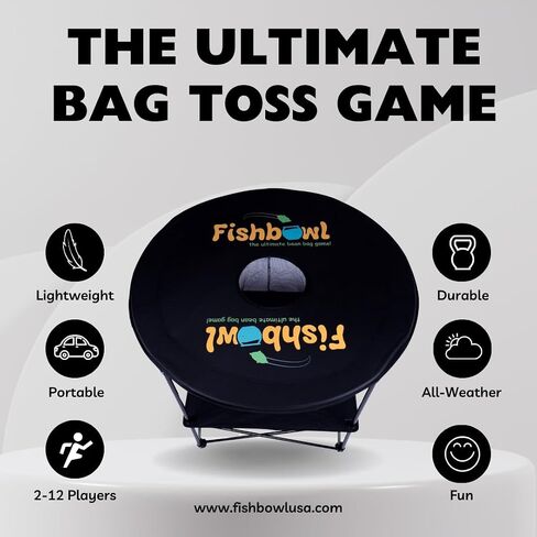 The Ultimate Bag Toss Yard Game - Portable Game Set Lawn & Beach for Family, College and Adults - Includes 12 Bags, Collapsible Base, Game Board & Case - Outdoor Games - Cornhole Set in Kuwait