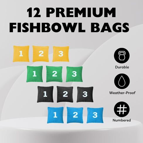 The Ultimate Bag Toss Yard Game - Portable Game Set Lawn & Beach for Family, College and Adults - Includes 12 Bags, Collapsible Base, Game Board & Case - Outdoor Games - Cornhole Set in Kuwait
