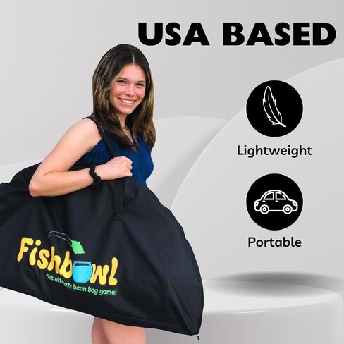 The Ultimate Bag Toss Yard Game - Portable Game Set Lawn & Beach for Family, College and Adults - Includes 12 Bags, Collapsible Base, Game Board & Case - Outdoor Games - Cornhole Set in Kuwait