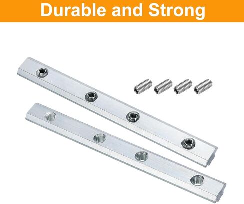 uxcell 2pcs 40 Series Straight Line Connector 7 Inch with M8 Mounting Screws and Wrench Corner Bracket for T/V Slot 4040 Series Carbon Steel Extrusion Profile, Silver Tone in Kuwait