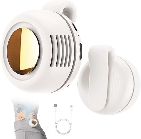 BAUFIX Portable Silent Mini Bladeless Fan Clip On, Small Fan Clip on for Shirt & Waist, Adjustable 3-Speed Suspended Whirlwind Fans, For Outdoor & Travel & Office, Travel Accessories, Gift (White) in Kuwait