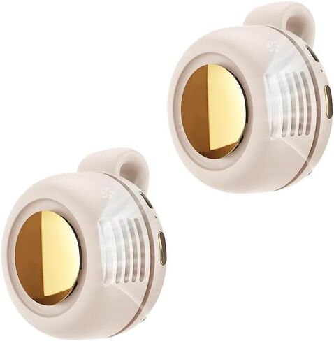 Portable Silent Mini Bladeless Fan Clip On, Small Fan Clip on for Shirt & Waist, Adjustable 3-Speed Suspended Whirlwind Fans, For Outdoor & Travel & Office, Travel Accessories, Gift (White) in Kuwait