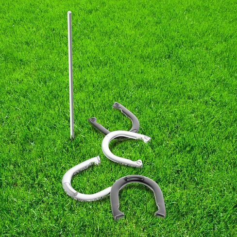 Professional Grade Horseshoe Set - Heavy-Duty Set with Carrying Bag, 4 Horse Shoes, and 2 Poles - Outdoor Games for Adults and the Whole Family by Trademark Games in Kuwait