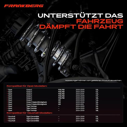 Frankberg 2x Coil Spring Rear Compatible with Corsa C F08 F68 2000-2009 Corsa C X01 2000-2012 Tigra Twintop/Convertible 2004-2009 Replace# 9196210 in Kuwait