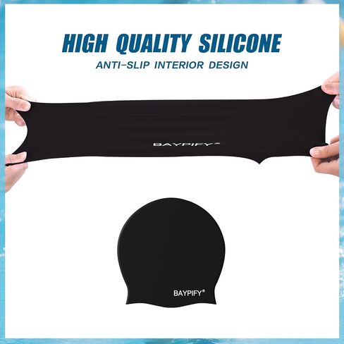 2 Pack Extra Large Swim Cap for Long Hair, Dreadlocks, Weaves, Braids, Extensions, Curls & Afros - Suitable for Women and Men, Keep Hair Dry in Kuwait