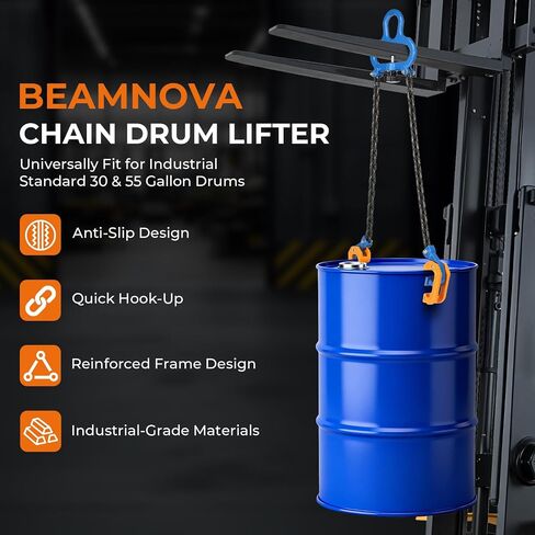 BEAMNOVA 1 Ton Upgraded Chain Drum Lifter + 55 Gal Metal Drum Heater in Kuwait