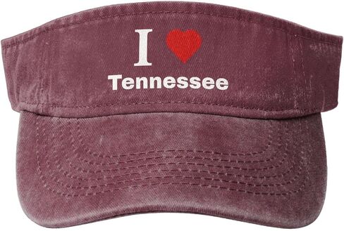 Vintage I Love Tennessee Sun Visor Hats for Women Men Cotton Adjustable Sports Empty Top Golf Cap in Kuwait
