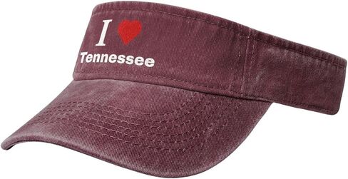 Vintage I Love Tennessee Sun Visor Hats for Women Men Cotton Adjustable Sports Empty Top Golf Cap in Kuwait