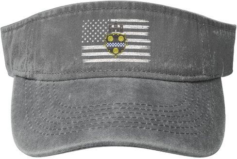 Vintage US and Pittsburgh City Coat of Arms Sun Visor Hats for Women Men Cotton Adjustable Sports Empty Top Golf Cap in Kuwait