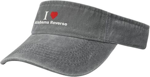 Vintage I Love Alabama Reverse Sun Visor Hats for Women Men Cotton Adjustable Sports Empty Top Golf Cap in Kuwait