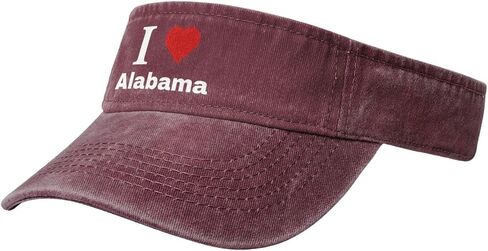 قبعات كلاسيكية I Love Alabama Sun Visor للنساء والرجال من القطن قابلة للتعديل رياضية فارغة قبعة جولف علوية in Kuwait