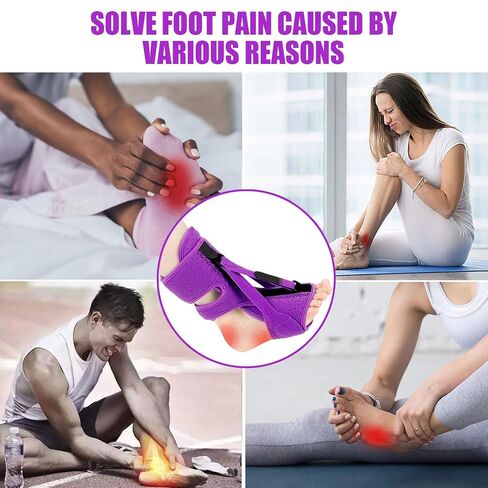 Plantar Fasciitis Night Splint-Adjustable Planter Facetious Relief Brace,Plantar Fasciitis Relief Women Men Straps,Support Relief Foot Drop Achilles Tendonitis(Purple-1PC) in Kuwait