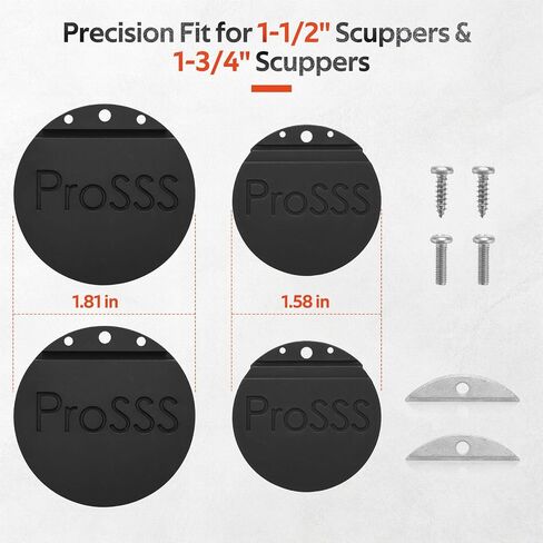 Scupper Flapper Replacement Kit, 4PCS 1 1/2‘’ Boat Scupper Flapper Valves with Fluoro Rubber Seals and 316 Stainless Steel Fasteners Compatible with TH Marine FSRK-3-DP in Kuwait