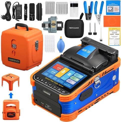 مجموعة أدوات Fusion Splicer AI-5 Pro مع التركيز التلقائي و6 محرك أساسي لمحاذاة الألياف جهاز الربط 8S التلقائي FTTH الألياف البصرية لحام الربط in Kuwait