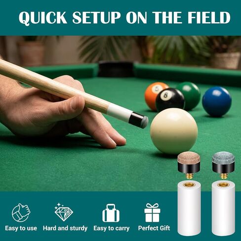 12 PCS Pool Cue Stick Tips, Screw On Replacement Kit, 13mm Blue & Brown Leather Cue Tips with White Ferrules, No Glue No Clamp Needed, Billiard Cues Stick Repair Accessories for Pool Snooker Cues in Kuwait
