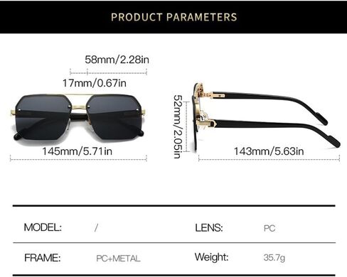 Hexagonal Polarized Sunglasses, UV400 Protection & Lightweight Modern Frame - For Versatile Wear in Kuwait