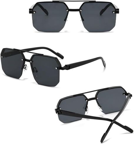 Hexagonal Polarized Sunglasses, UV400 Protection & Lightweight Modern Frame - For Versatile Wear in Kuwait