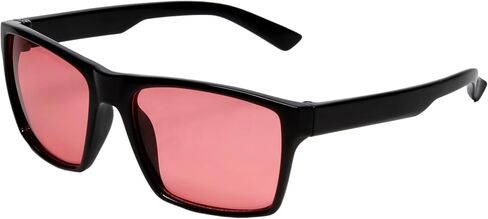 Calabria Sunglasses for Men & Women, Acetate Frame Black/FL-41 Pink Mirror, UV400 Protection, Classic Square Shades for Driving & Outdoor Sports | Model 787P in Kuwait