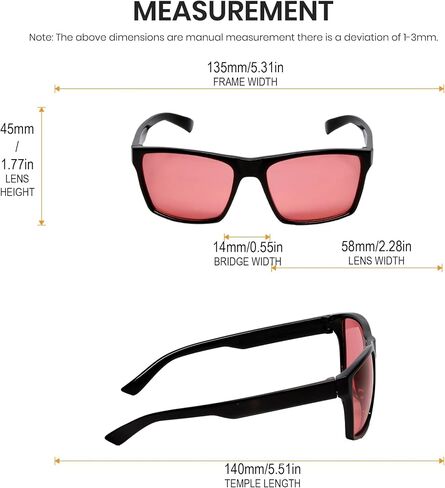 Calabria Sunglasses for Men & Women, Acetate Frame Black/FL-41 Pink Mirror, UV400 Protection, Classic Square Shades for Driving & Outdoor Sports | Model 787P in Kuwait