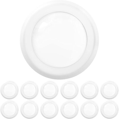 Sunco 12 Pack 5/6 Inch LED Disk Retrofit Downlight, 1050 Lumens, 5000K Daylight, 15W Dimmable, IC & Damp Rated, Kitchen Garage Bathroom, 120V - ETL, FCC, RoHS in Kuwait