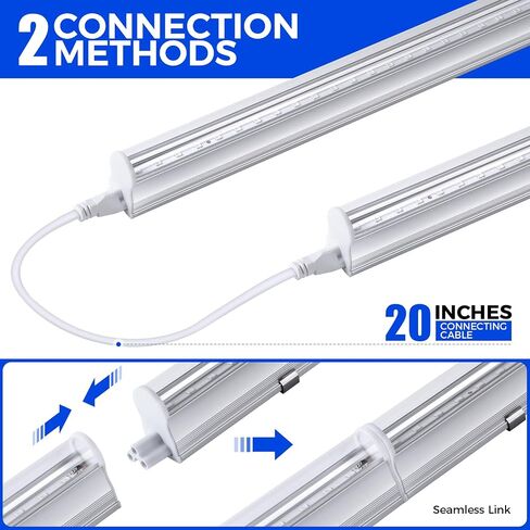 Barrina UV LED Blacklight Bar, 9W 2ft, T5 Integrated Bulb, Black Light Fixture for Blacklight Poster Halloween Decorations and Christmas Party, Fun Atmosphere with Built-in ON/Off Switch(4-Pack) in Kuwait