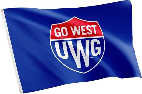علم UWG لجامعة صبار الصحراء بجورجيا الغربية - لافتة ذئاب مقاس 3 × 5 أقدام، قماش متين للاستخدام الداخلي/الخارجي، تصميم بوليستر 100% (النمط 1) in Kuwait