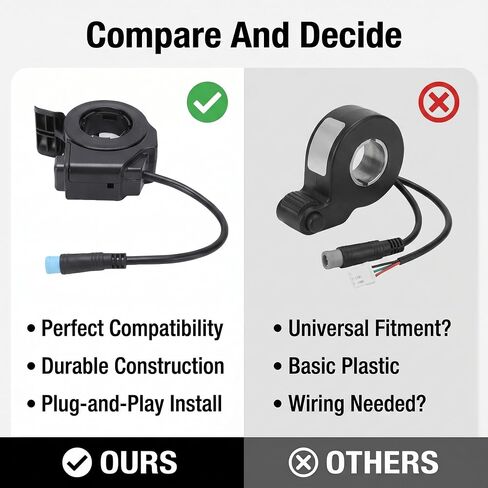 Electric Scooter Speed Control Thumb Throttle with 15.5CM 4Pin Cable Accelerator Replacement for Kukirin G2 Pro G2 MAX in Kuwait