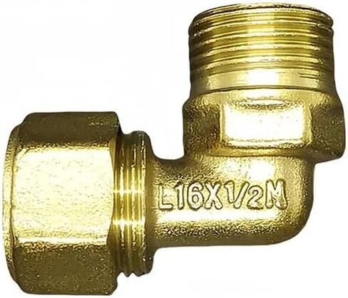 1PC 2025 Aluminum Pipe Brass Elbow to 1/2" BSP Male Thread Water Pipe Coupling in Kuwait