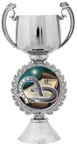 6.5" Silver Horseshoes Trophies, Custom Chaplet Cup Horseshoes Trophy Award Prime in Kuwait