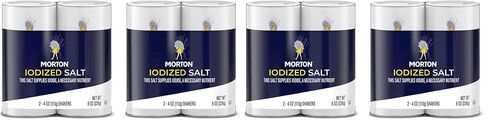 Morton Iodized Salt Shaker, 8oz, 4 Pack of 2 Shakers in Kuwait