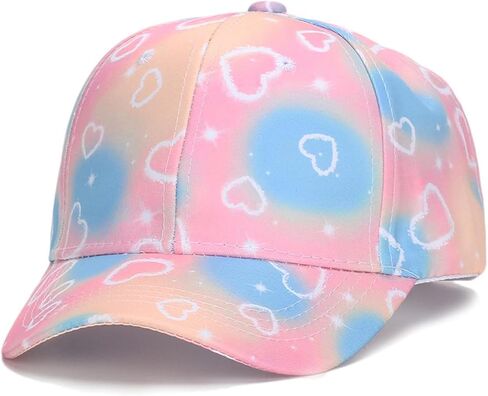 Kids Baseball Cap for Girls Boys Fashion Tie Dye Graphic Ponytail Hats Kids Outdoor Summer Sports Sun Hat 4-10 Years in Kuwait