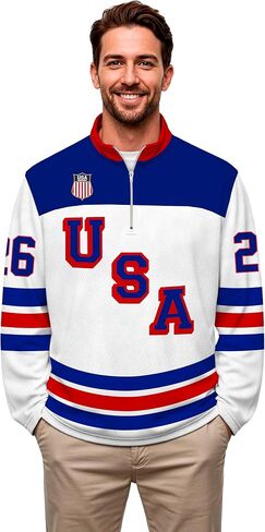 US Hockey Shield 2026 Replica 1/4 Zip Pullover - White - Adult XX in Kuwait