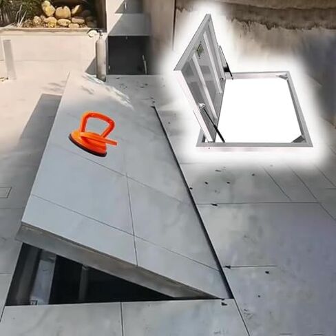 Lar Seamless Hidden Floor Hatch | Recessed Invisible Access Panel for Easy Storage & Entry | Durable Basement Door (34x28 in) - Perfect for Concealed Spaces in Kuwait