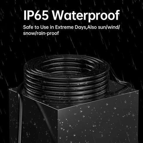 PlugSaf Black Outdoor Extension Cord 50 ft 16/3 Gauge Waterproof, Cold Weatherproof -58°F, Flame Retardant, Flexible 3 Prong Electric Cord for Lawn Office,13A 1625W 16AWG SJTW, ETL Listed in Kuwait
