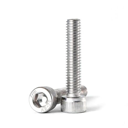M6-1.0 x 8mm, 50PCS Hex Socket Head Cap Screws Bolts, 304 Stainless Steel A2-70, Allen Socket Drive, Full Thread, Bright Finish in Kuwait