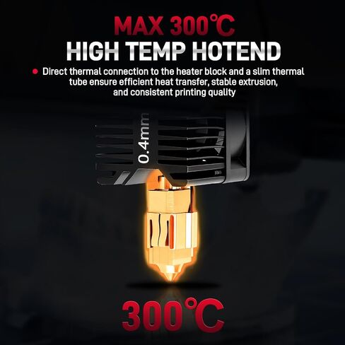 0.4mm Hardened Steel Hotend Kit Compatible with Bambu Lab P1P / P1S 3D Printers, 0.4 mm Nozzle, Complete Assembly with Cooling Fan, Ceramic Heater & Thermistor, Supports Up to 300°C in Kuwait